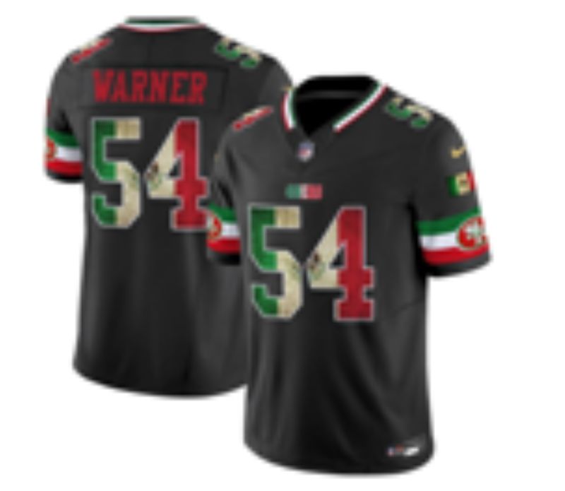Men 2025 Nike San Francisco 49ers #54 Warner Black Mexico Limited NFL Jersey style 04